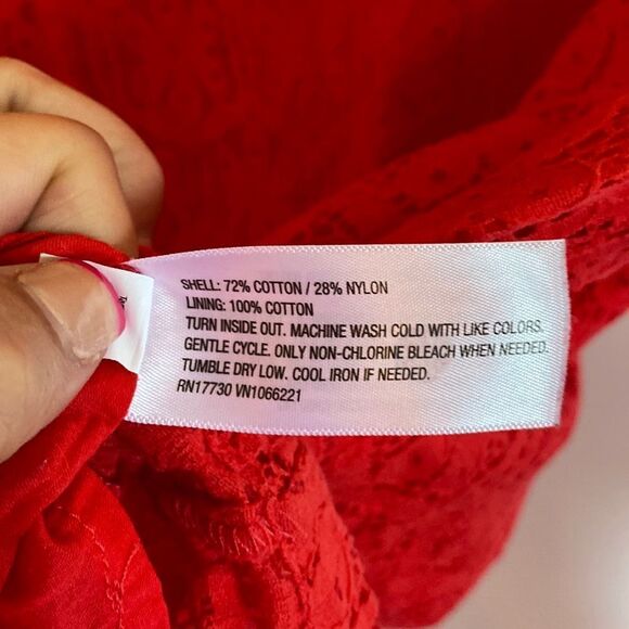 Red/orange- lace overlay Womens blouse size XXL - Picture 9 of 9